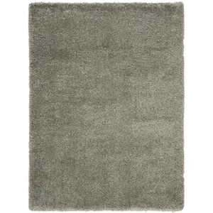 Royal Shag Green 5 ft. x 8 ft. Solid Area Rug