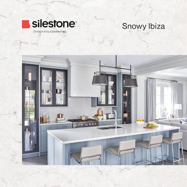 Silestone - 2 in. x 4 in. Quartz Countertop Sample in Snowy Ibiza