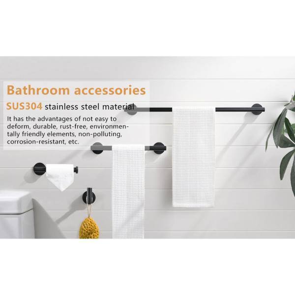 Aoibox 4-Piece Bathroom Accessories Set Stainless Steel Wall Mounted,  Brushed Nickel Finished SLMZ098 - The Home Depot