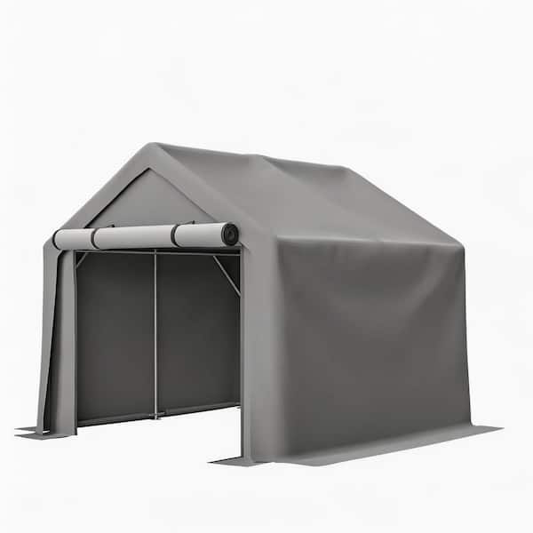 8 ft. W x 8 ft. D Metal Shed with Waterproof UV-Resistant Cover and Roll-Up Doors (64 sq. ft.)