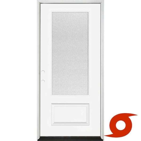 Steves & Sons Palisade 36 in. x 80 in. 3/4-Micro Granite Impact Glass RHIS Unfinished Fiberglass Prehung Front Door with 6-9/16 Jamb