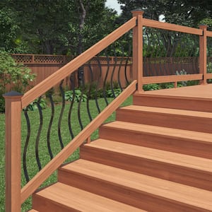 6 ft. Cedar-Tone Southern Yellow Pine Stair Rail Kit with Aluminum Contour Balusters