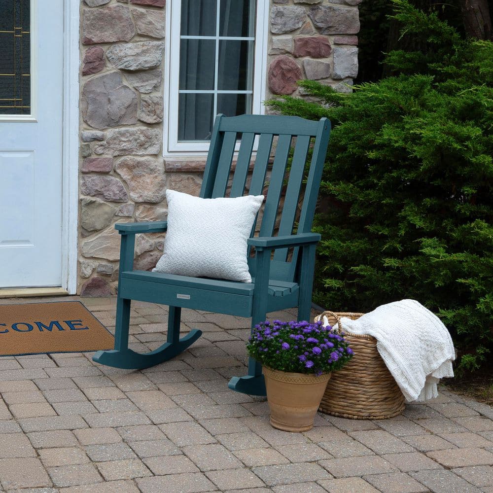 Highwood Lehigh Nantucket Blue Recycled Plastic Outdoor Rocking