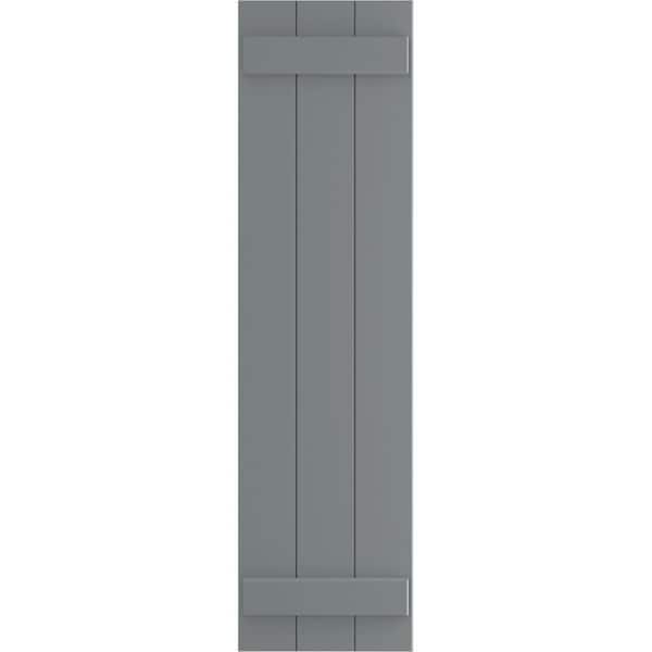 Ekena Millwork 16-1/8 in. x 32 in. True Fit PVC Three Board Joined Board and Batten Shutters Pair in Ocean Swell