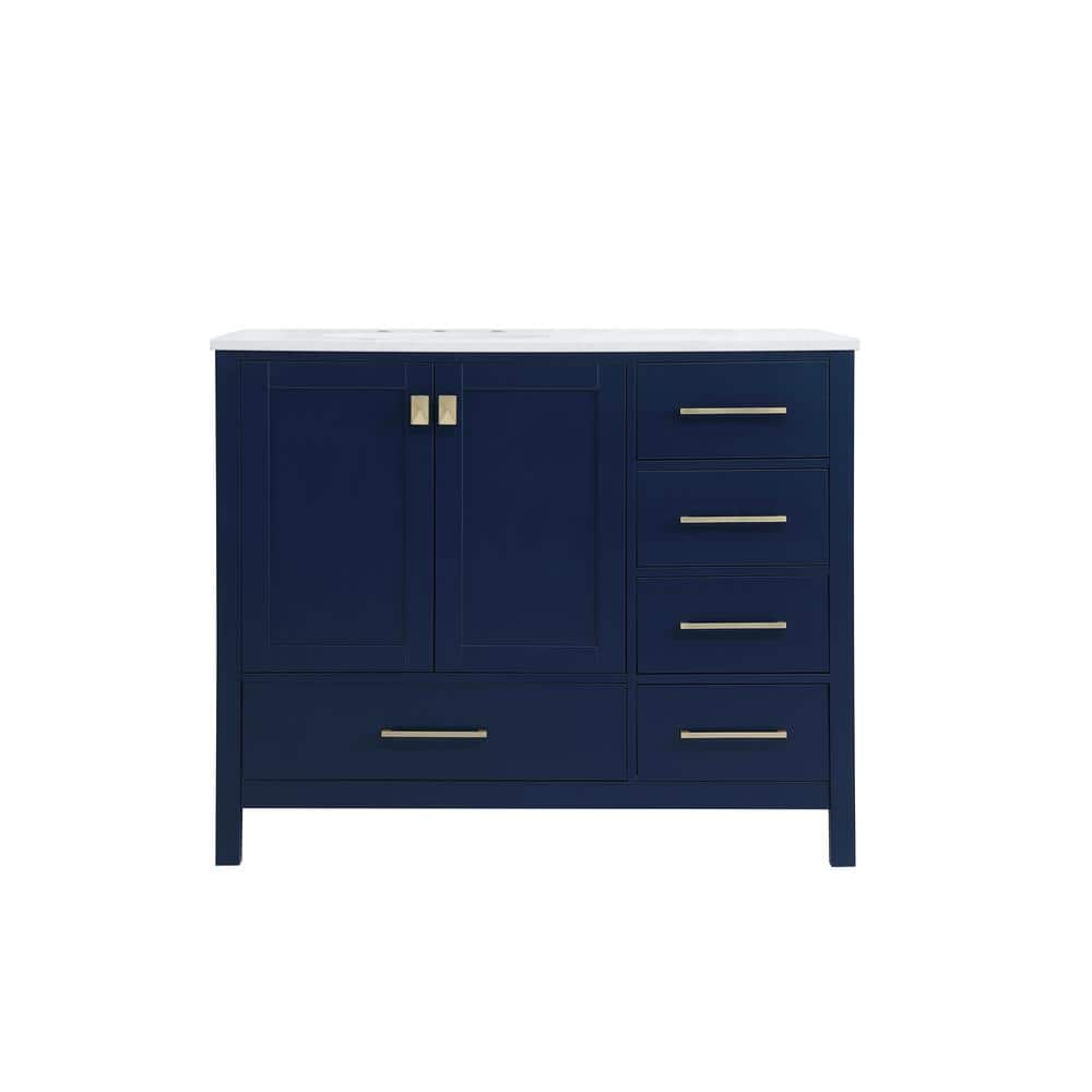 Timeless Home 42 in. W x 22 in. D x 34 in. H Single Bathroom Vanity in Blue