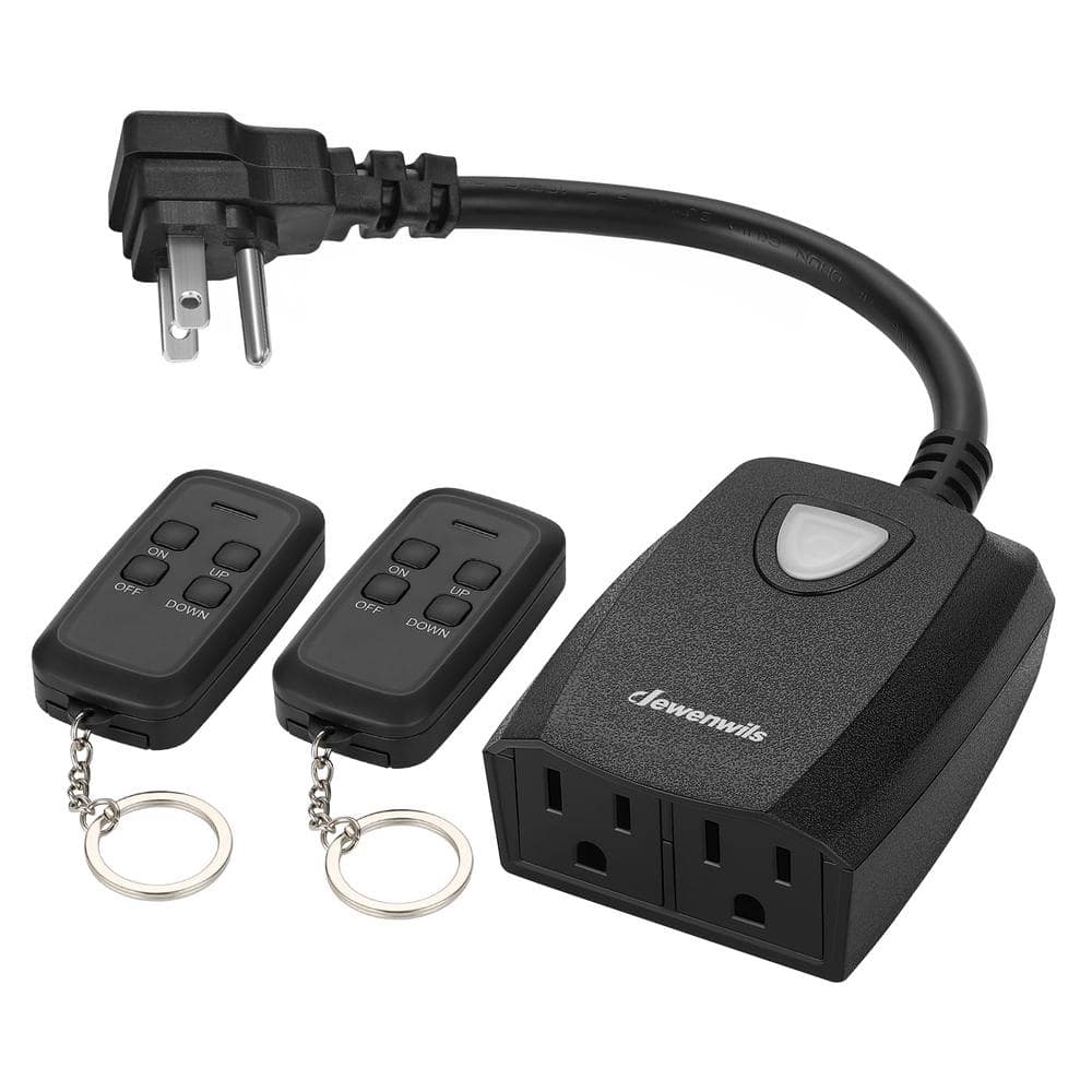 DEWENWILS Outdoor Dimmer for String Lights, Remote Control Dimmer with 2 Remotes, Weatherproof