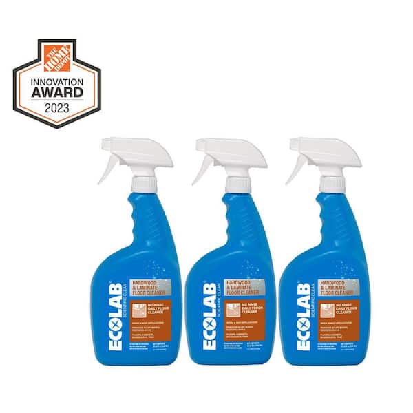 ECOLAB 32 fl. oz. Hardwood and Laminate Floor Cleaner, No-Rinse Solution Safe on Wood, Laminate, Marble and Vinyl (3-Pack)
