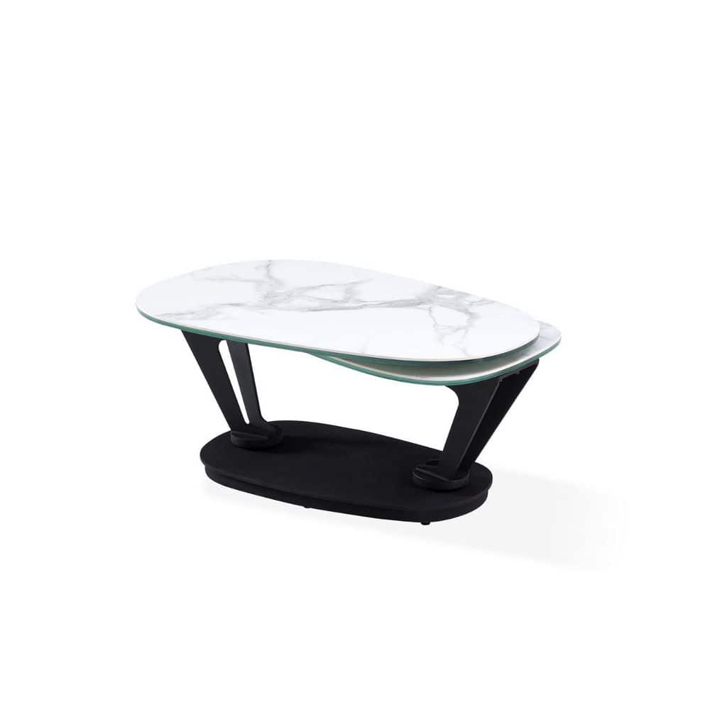 35.50 in. White Oval Ceramic Tile Coffee Table price history on PriceWatchPro