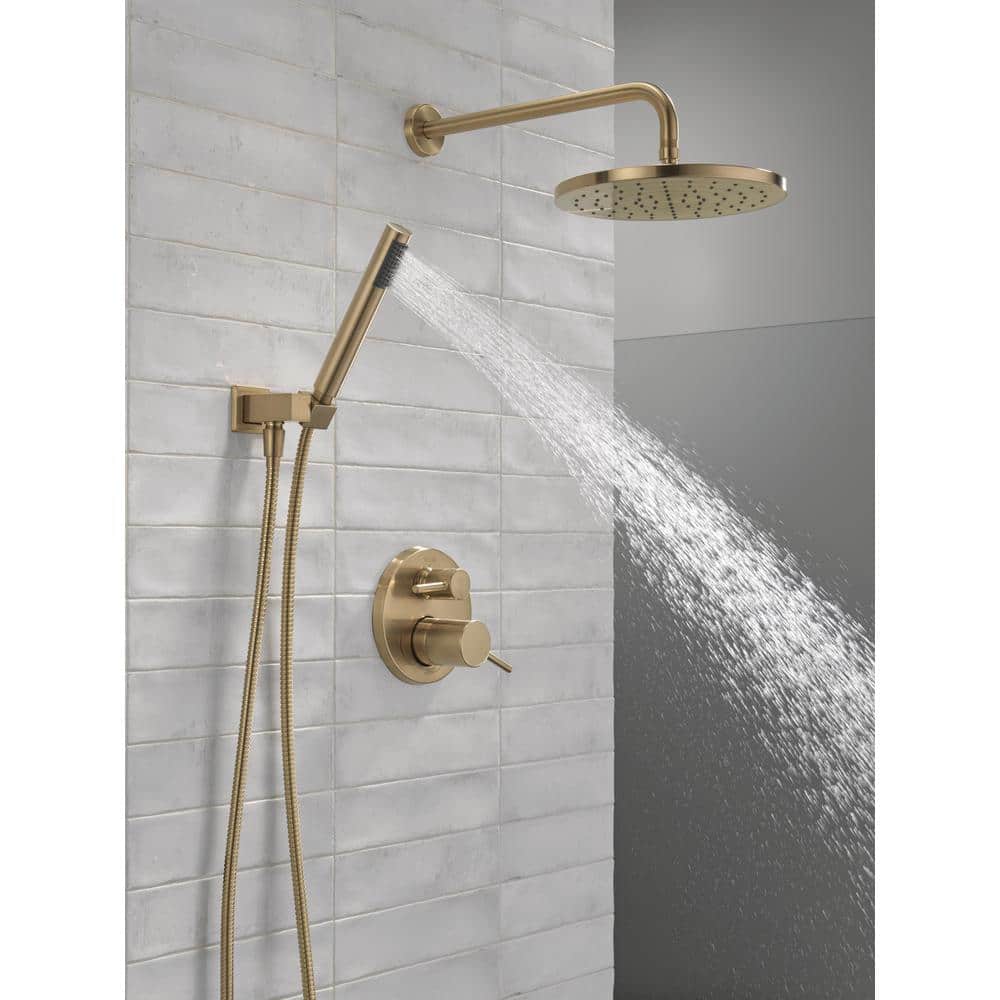 Champagne Bronze Modern Rain Shower System with Handheld Spray