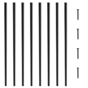 Staircase Metal Balusters 32 in. H x 3/4 in. W Black Aluminum Alloy Stair Railing Kit Deck Baluster (101-Pack)