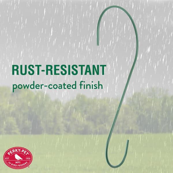 3 Pack Perky-Pet 12" Metal S-Hook Rust-Resistant Garden Green Finish 