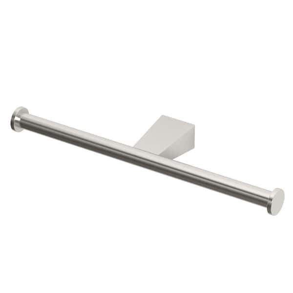 Gatco Bleu Double Euro Style Single Post Toilet Paper Holder in Satin Nickel