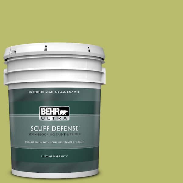 BEHR ULTRA 5 gal. #P360-5 Citrus Peel Extra Durable Semi-Gloss Enamel Interior Paint & Primer