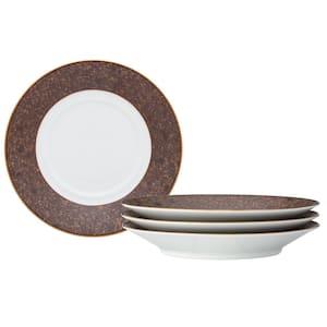 Tozan 6 in. (Brown) Porcelain Saucers, (Set of 4)