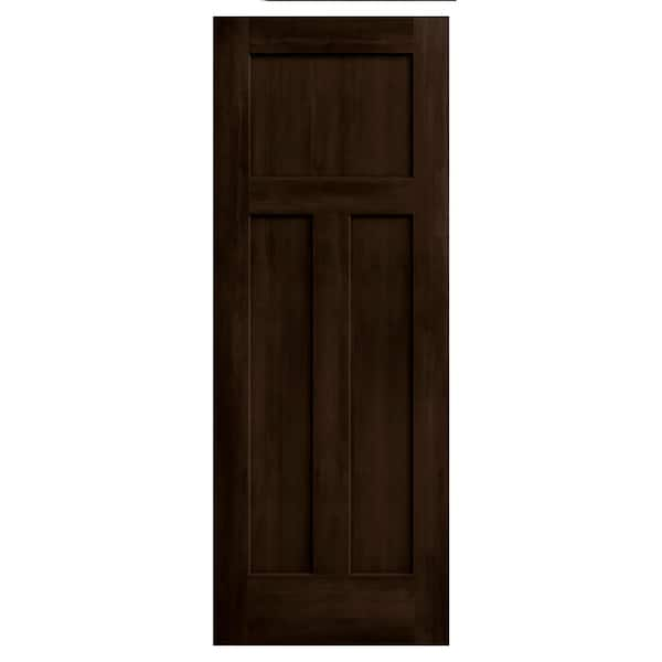 JELD-WEN 32 in. x 80 in. Craftsman Espresso Stain Solid Core Molded Composite MDF Interior Door Slab