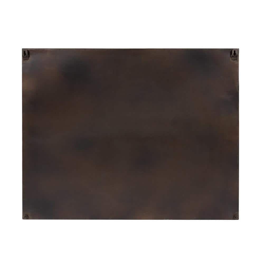 Rustic Black and Wood Wall Mounted Double Door Cabinet