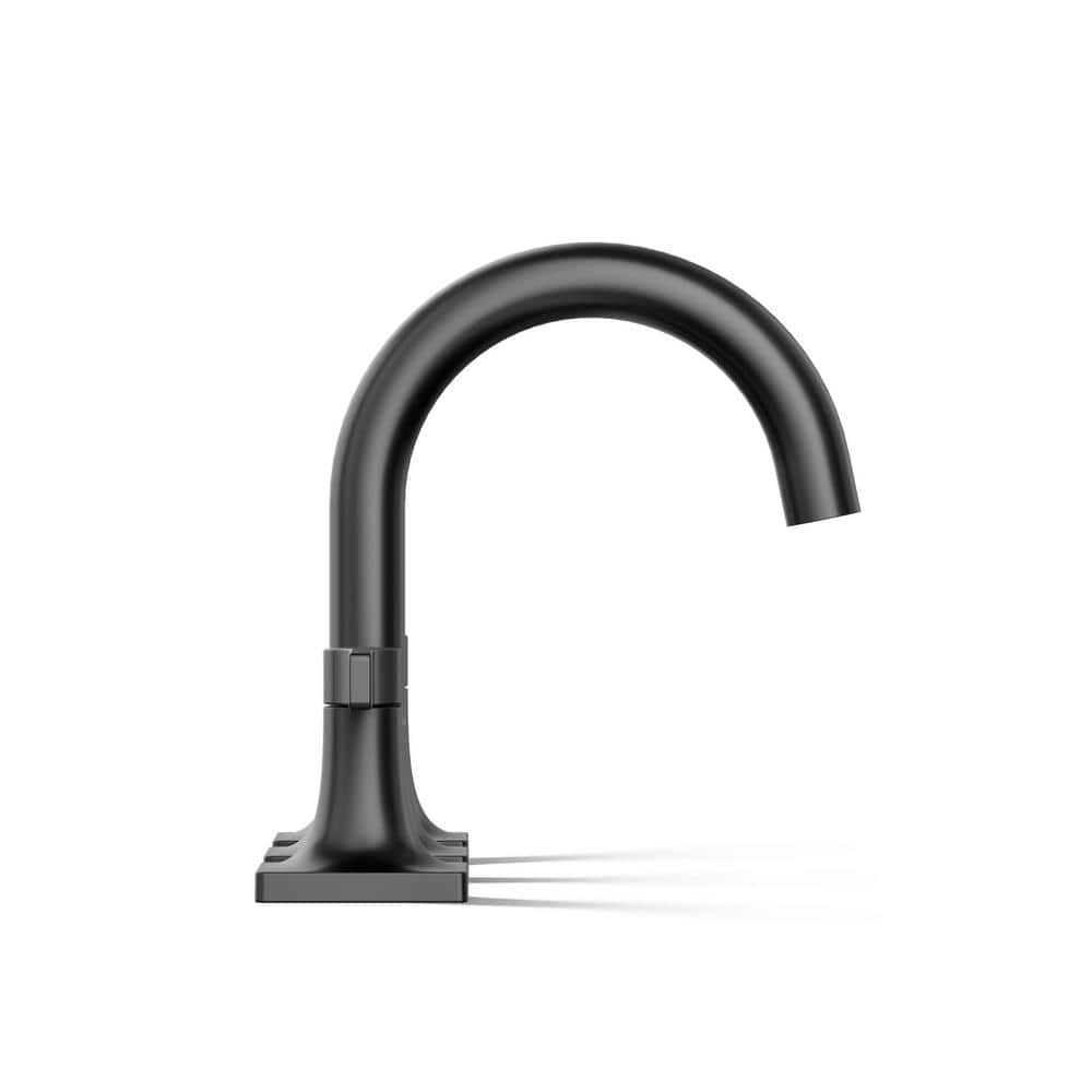 Matte Black Brass Widespread Bathroom Sink Faucet with Clicker Drain