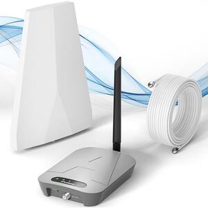 Cell Phone Signal Booster Up to 3000 sq.ft. for Verizon, AT&T, T-Mobile, FCC Approved in White