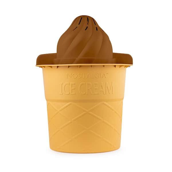 Nostalgia 4 qt. Chocolate Brown Swirl Cone Ice Cream Maker