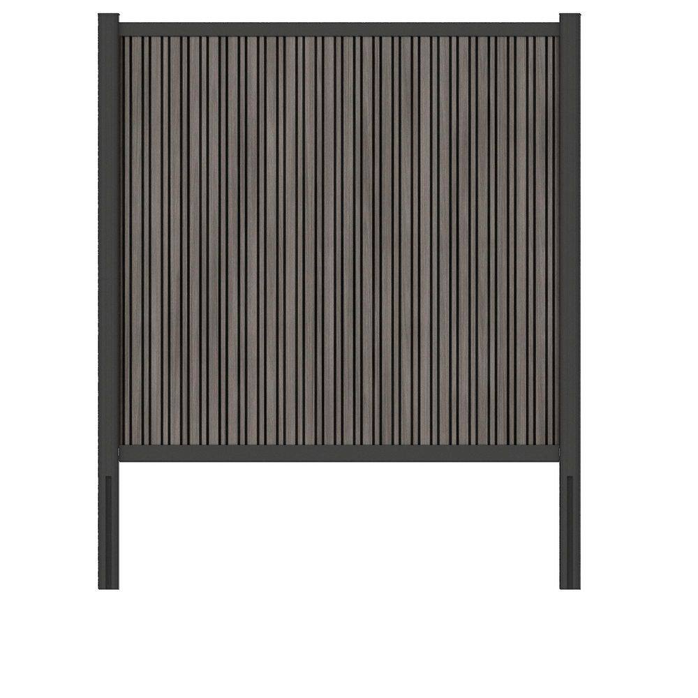 UltraEasy 6 ft. x 6 ft. Argentinian Silver Gray Composite Hybrid Style Vertical Fence Panel Kit with Black Frame price history on PriceWatchPro