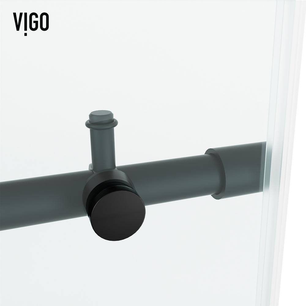Elan Hart 72" Matte Black Frameless Sliding Shower Door with Clear Glass