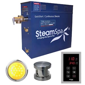 Indulgence 9kW QuickStart Steam Bath Generator Package in Polished Brushed Nickel