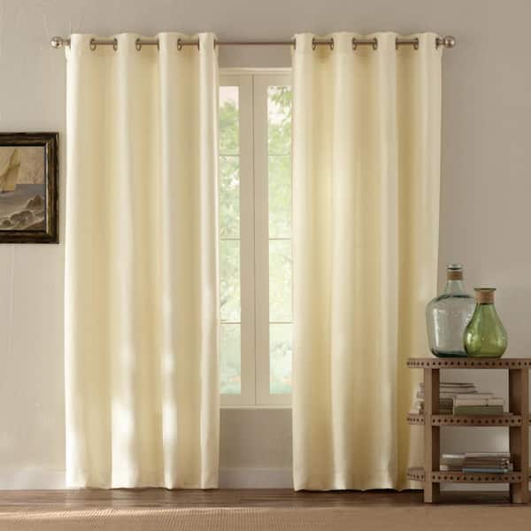 Home Decorators Collection Cream Solid Grommet Room Darkening Curtain - 54 in. W x 95 in. L