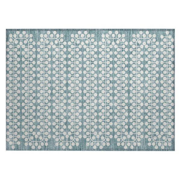 Addison Rugs Chantille Machine Washable Indoor/Outdoor Abstract ACN2247 Teal 1 ft. 8 in. x 2 ft. 6 in. Accent Rug