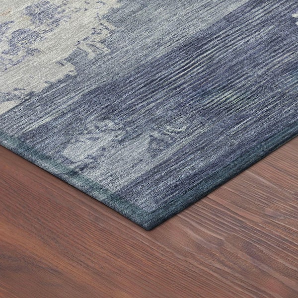 Chantille Machine Washable Indoor/Outdoor Abstract ACN2372 Navy 9 ft. x 12 ft. Area Rug