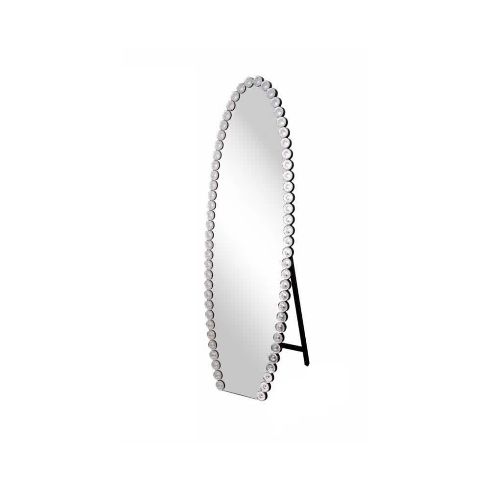 Silver 19.7 in. W x 61 in. H Oval Framed Large Full-Length Floor Mirror