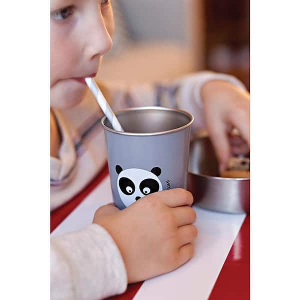 Red Rover 8-Ounce Stainless Steel Kids Cup with Lid & Silicone Straw