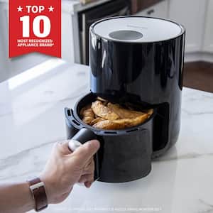 1.6 qt. Black Snack-Sized Compact Digital Air Fryer Healthy Cooking with Dishwasher Safe Basket and Free Recipe Book