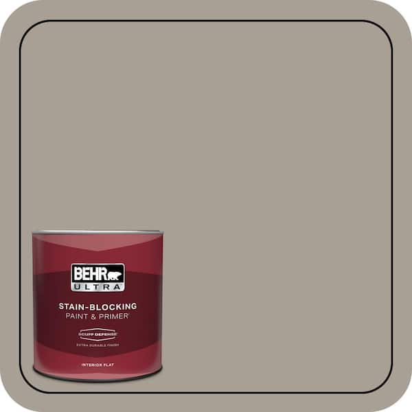 BEHR ULTRA 1 qt. #PPU24-09 True Taupewood Extra Durable Flat Interior Paint & Primer