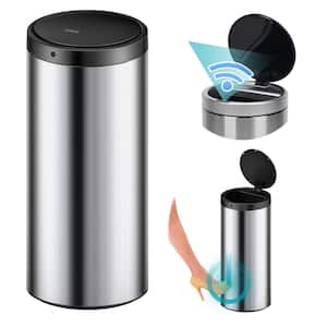CozyBlock 13 Gal. Automatic Round Trash Can for Kitchen, Stainless Steel Touchless 3-Way Operation Motion Sensor Bin