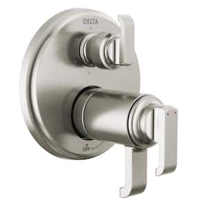 Tetra TempAssure 2-Handle Wall-Mount Valve Trim Kit 6-Setting Int. Div. in Lumicoat Stainless (Valve Not Included)
