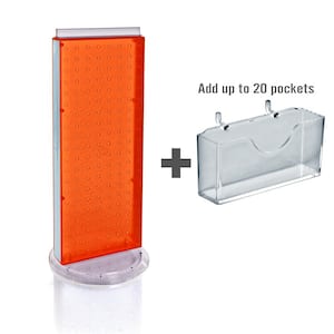 21 in. H x 8 in. W Counter Pegboard Gift Card Holder in Orange (20-Pockets)