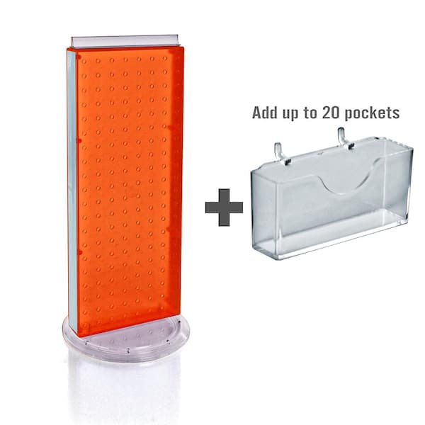 Azar Displays 21 in. H x 8 in. W Counter Pegboard Gift Card Holder in Orange (20-Pockets)