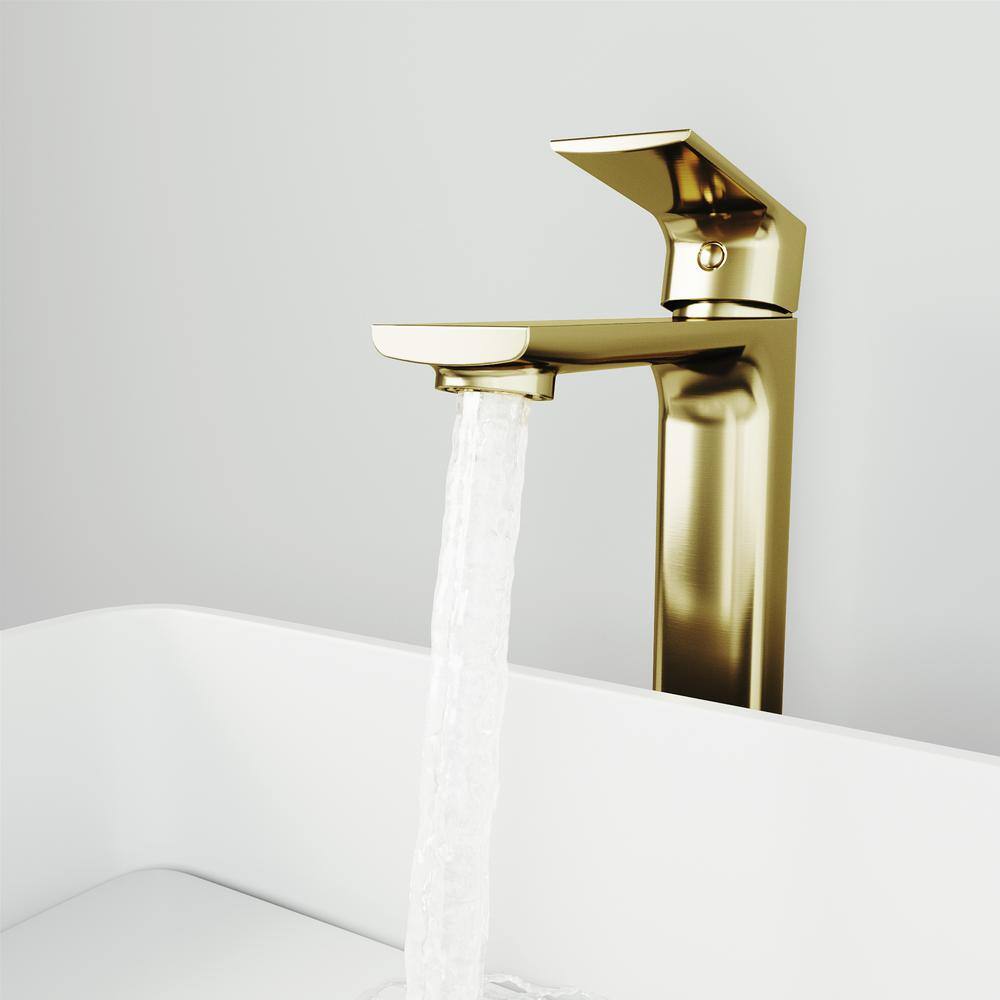 Matte Gold Single Handle Vessel Sink Bathroom Faucet