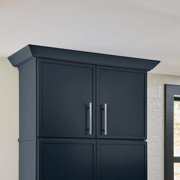 Leyton 36 in. W x 12 in. D x 24 in. H Ready to Assemble Plywood Slim Shaker Wall Bridge Kitchen Cabinet in Ink Blue