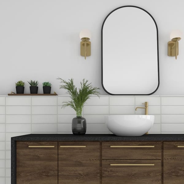 Stencil White 4 in. x 12 in. Glazed Porcelain Flat Floor and Wall Tile (8.72 sq. ft./Case)