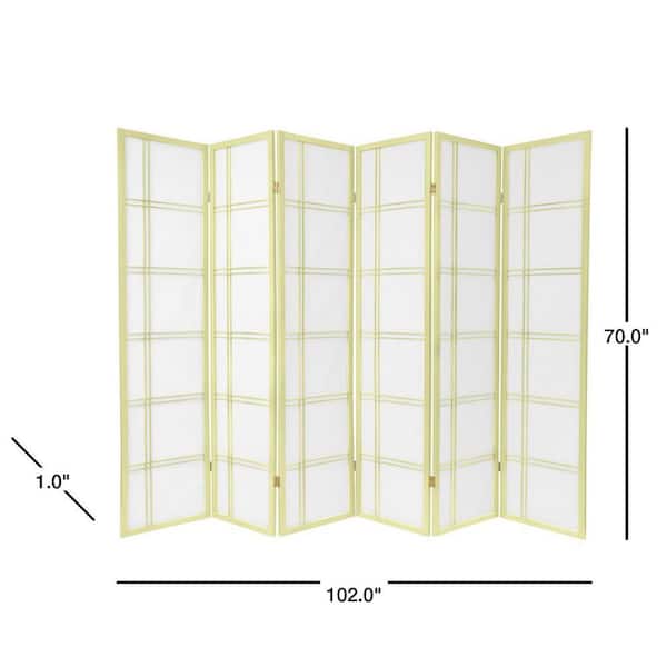 6 ft. Ivory Double Cross 6-Panel Room Divider