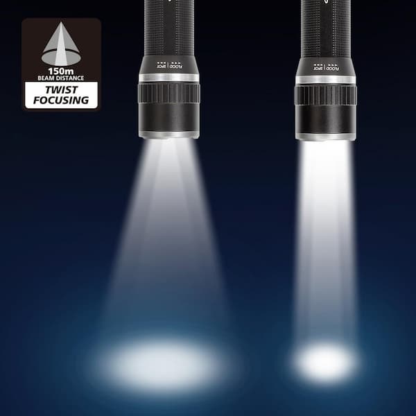 Husky 1000 Lumens Focusing Aluminum Flashlight 91397 - The Home Depot