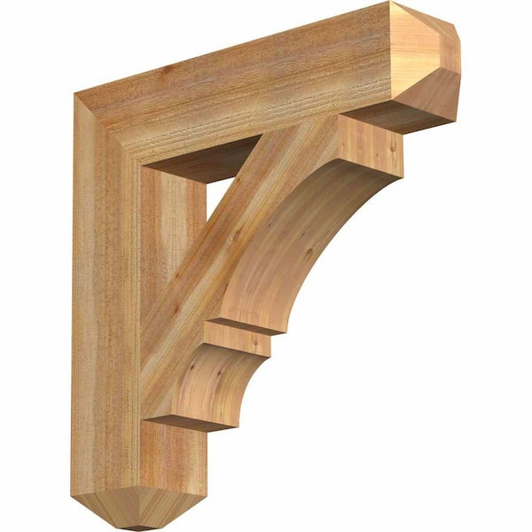 Ekena Millwork 6 in. x 28 in. x 28 in. Western Red Cedar Balboa Craftsman Rough Sawn Bracket
