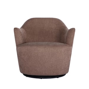 Camel Color Fabric Upholstered Swivel Arm Chair