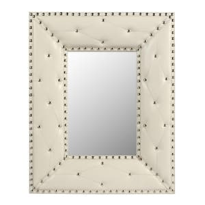 21 in. W x 26 in. H Small Rectangular MDF Framed Ant-Fog Wall Bathroom Vanity Mirror in White