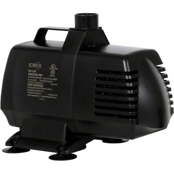 ECOPLUS 1584 Fixed Flow 1638 GPH Submersible or In-Line Use for Hydroponics, Ponds, Aquariums, Fountains or Filter Systems