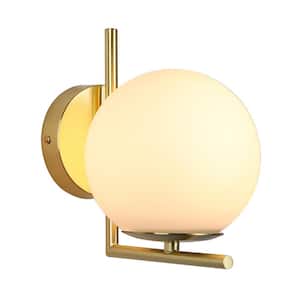 5.91 in. 1-Light Brass Gold Modern Wall Sconce