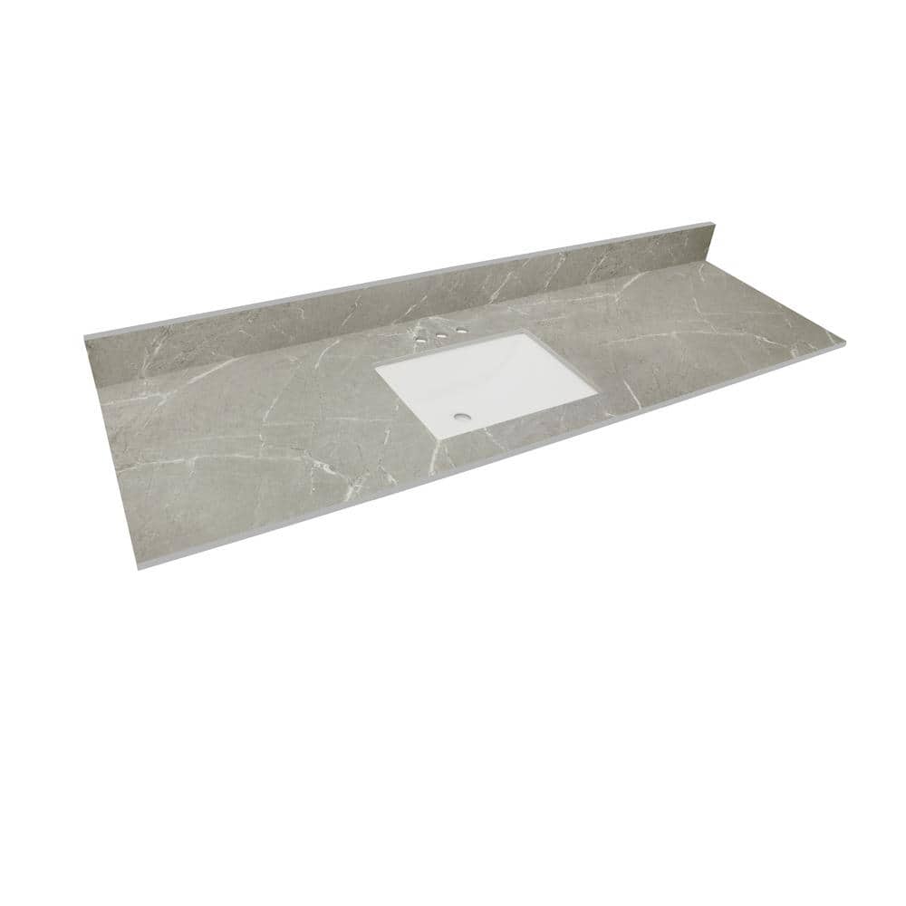 THINSCAPE 73 in. W x 22 in. Vanity Top in Soapstone Mist with Single ...