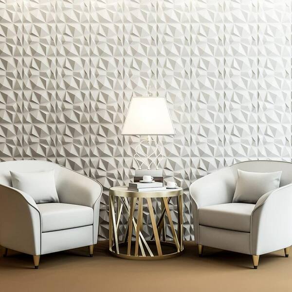 33-Pack 3D Wall Panels Diamond Pattern - PVC Textured Wall Decor For Living Room, Bedroom