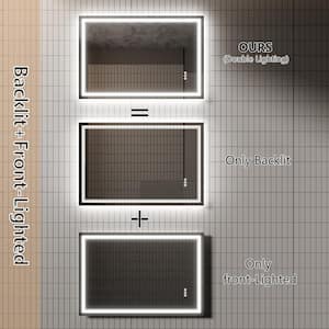 48 in. W x 32 in. H Rectangular Frameless Wall Mounted Anti-Fog Dimmable LED Bathroom Vanity Mirror
